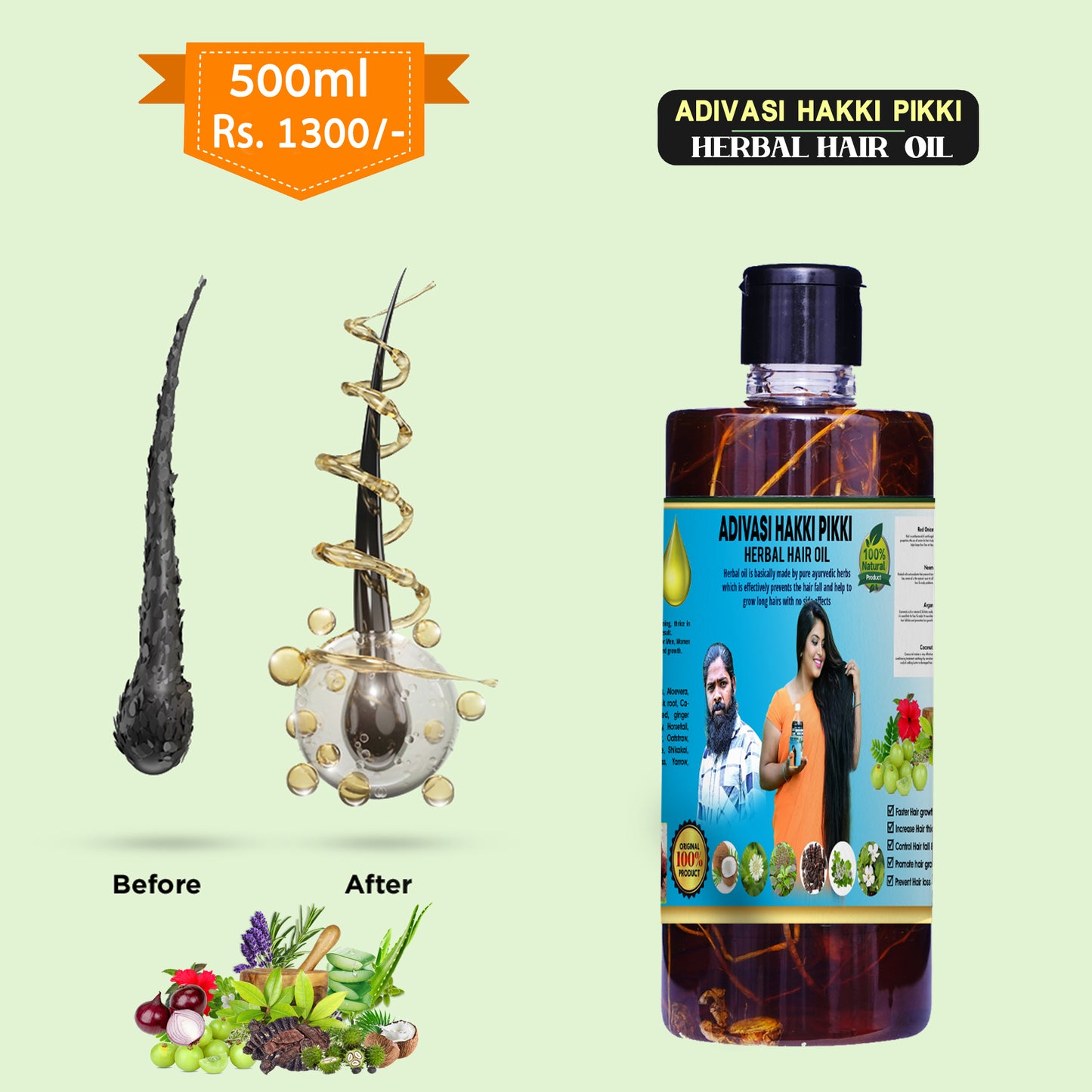 Hakki Pikki Shop - Adivasi Herbal Hair Oil